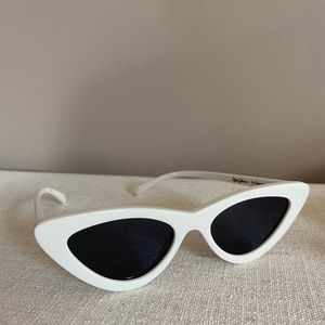 Adam Selman x Le Spec Lolita White Cateye Sunglasses